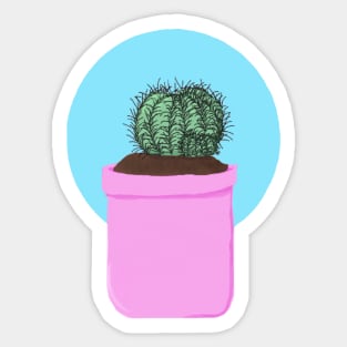 Cute Spiky Cactus in a Pink Pot Sticker